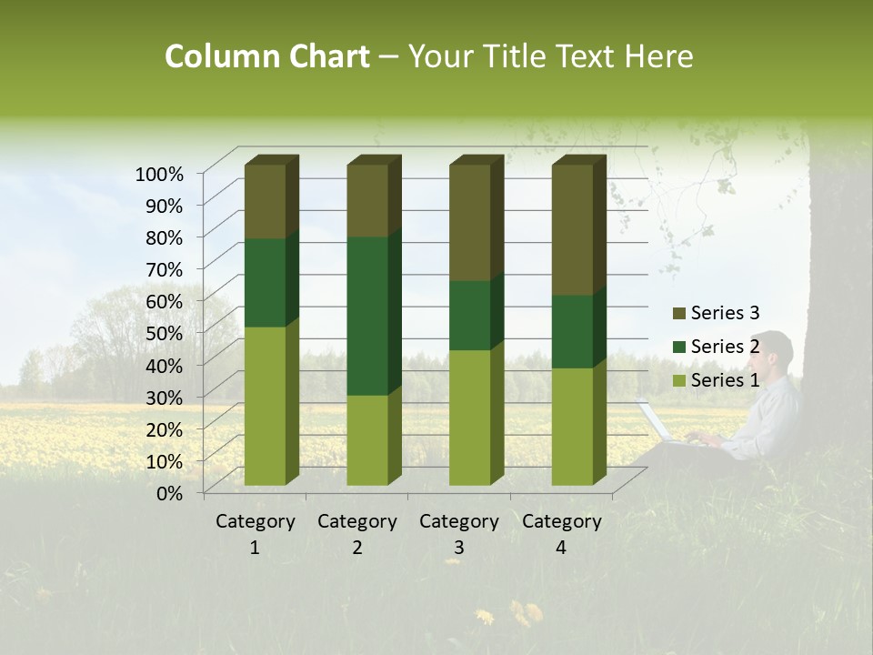 Young Guy Is Working Outdoors PowerPoint Template
