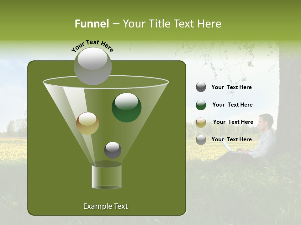 Young Guy Is Working Outdoors PowerPoint Template