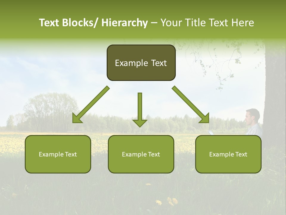 Young Guy Is Working Outdoors PowerPoint Template