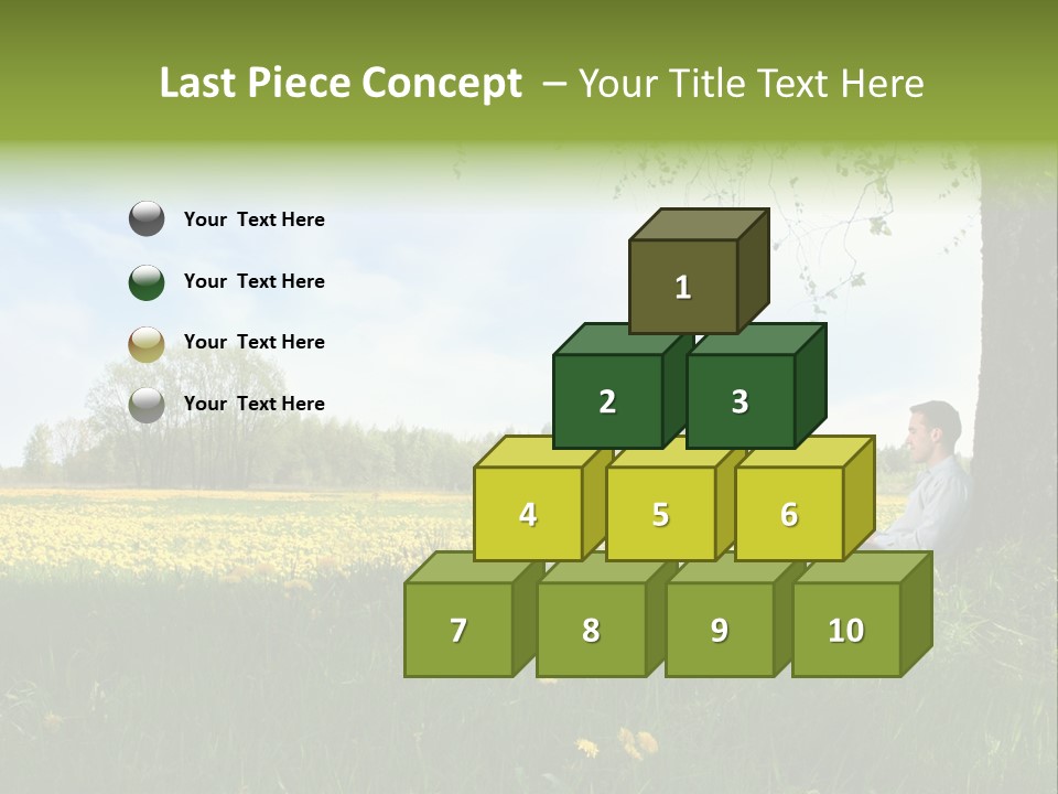 Young Guy Is Working Outdoors PowerPoint Template