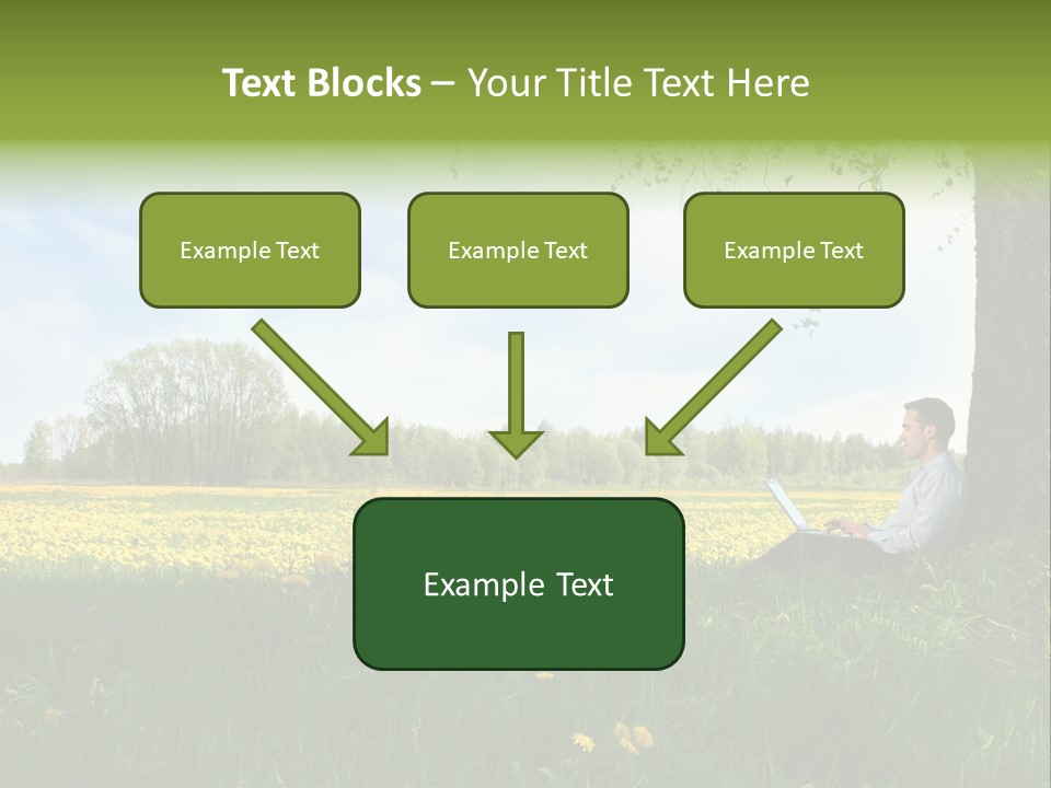 Young Guy Is Working Outdoors PowerPoint Template