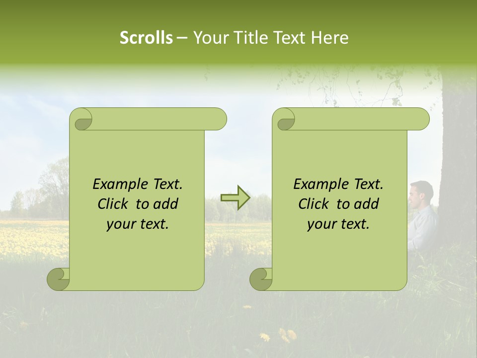 Young Guy Is Working Outdoors PowerPoint Template