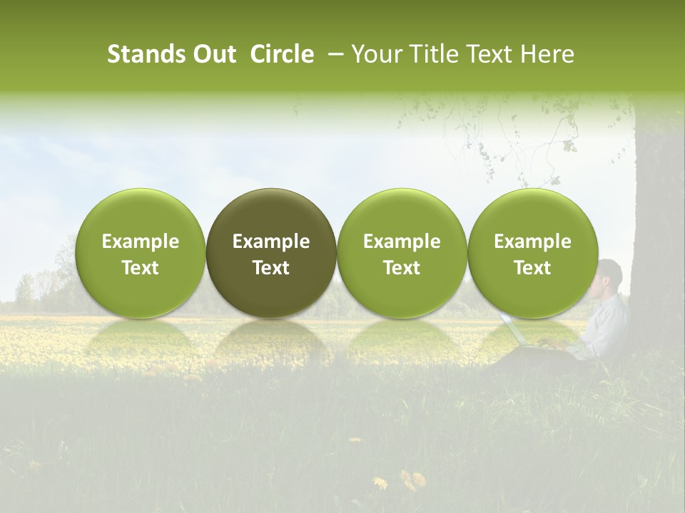 Young Guy Is Working Outdoors PowerPoint Template