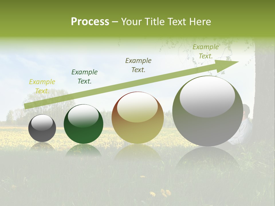 Young Guy Is Working Outdoors PowerPoint Template