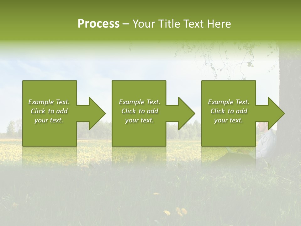 Young Guy Is Working Outdoors PowerPoint Template