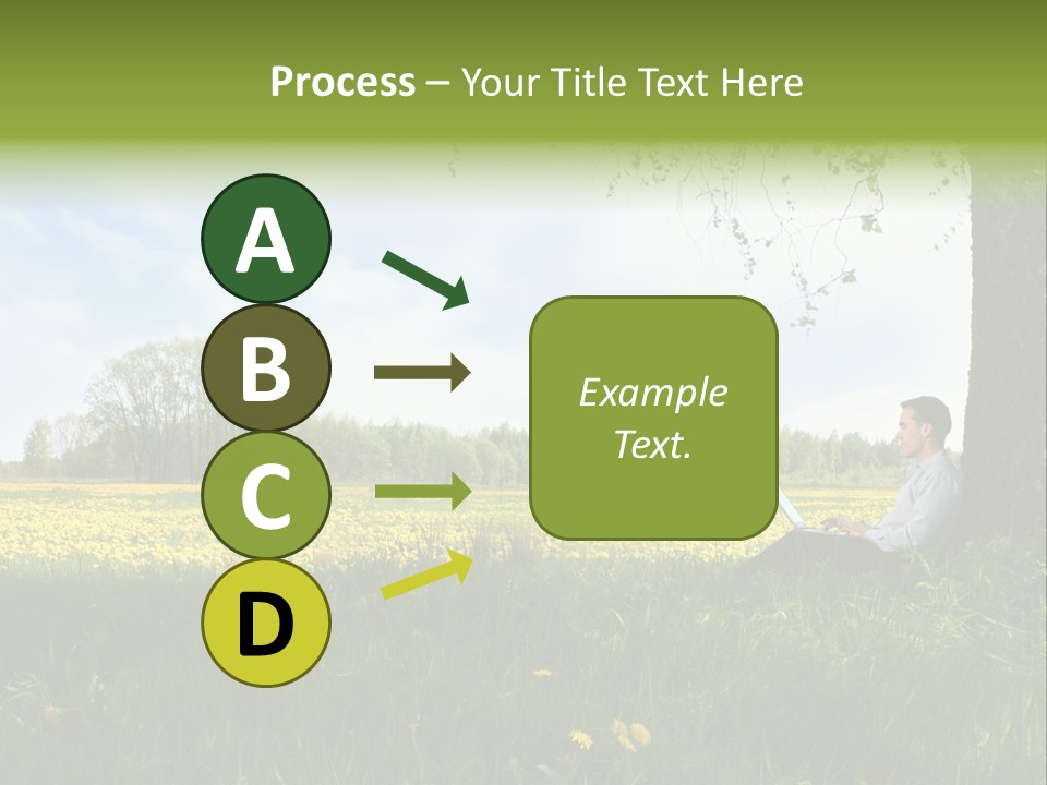 Young Guy Is Working Outdoors PowerPoint Template