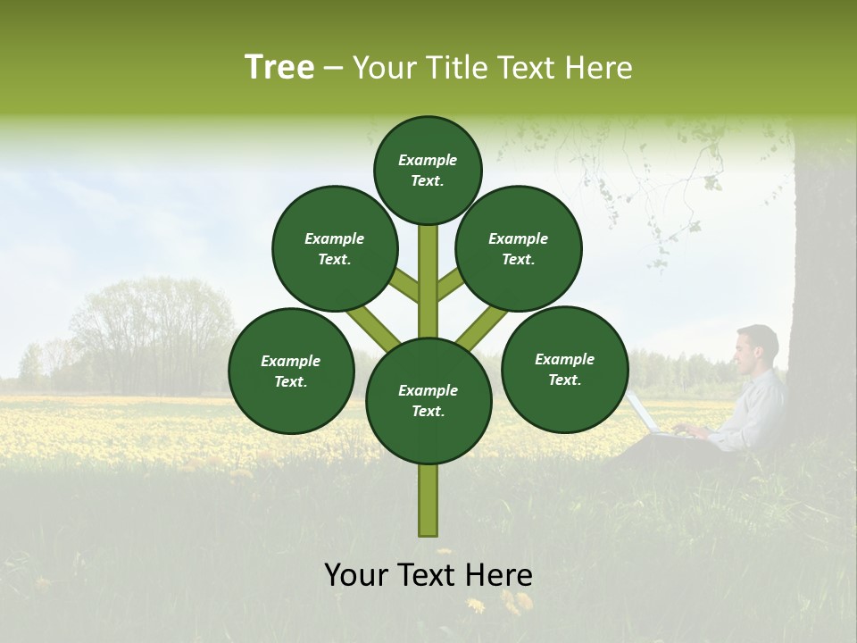 Young Guy Is Working Outdoors PowerPoint Template