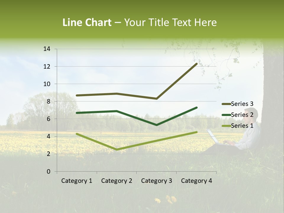 Young Guy Is Working Outdoors PowerPoint Template