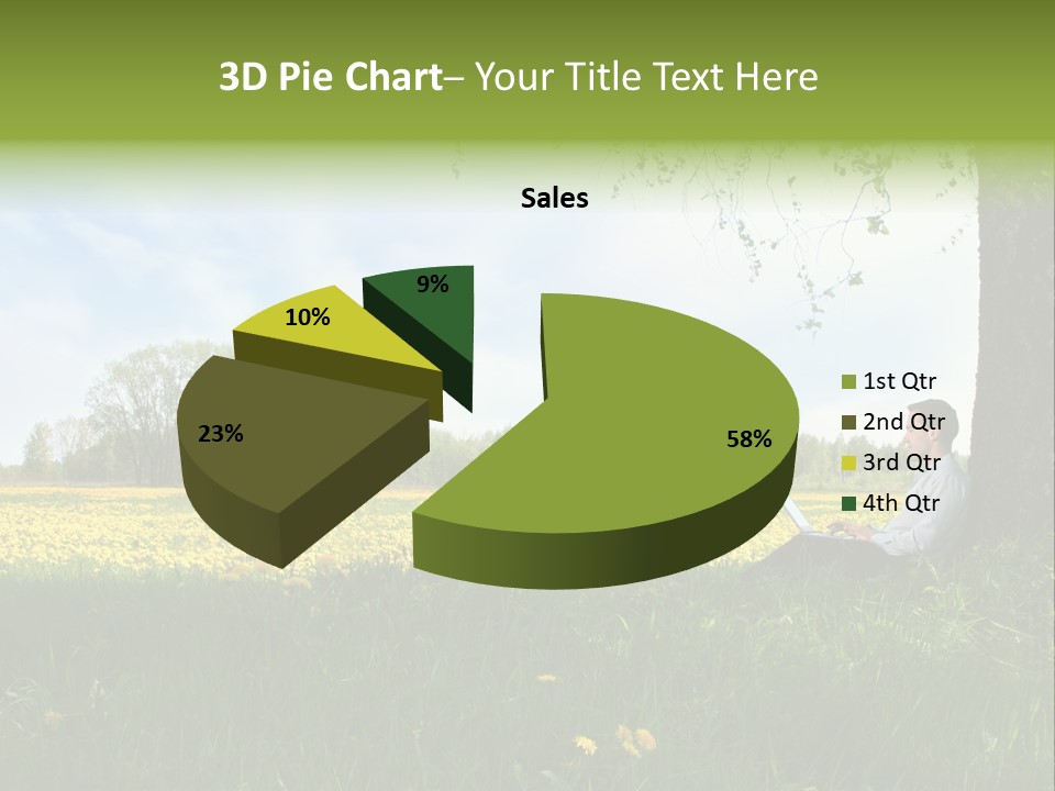 Young Guy Is Working Outdoors PowerPoint Template