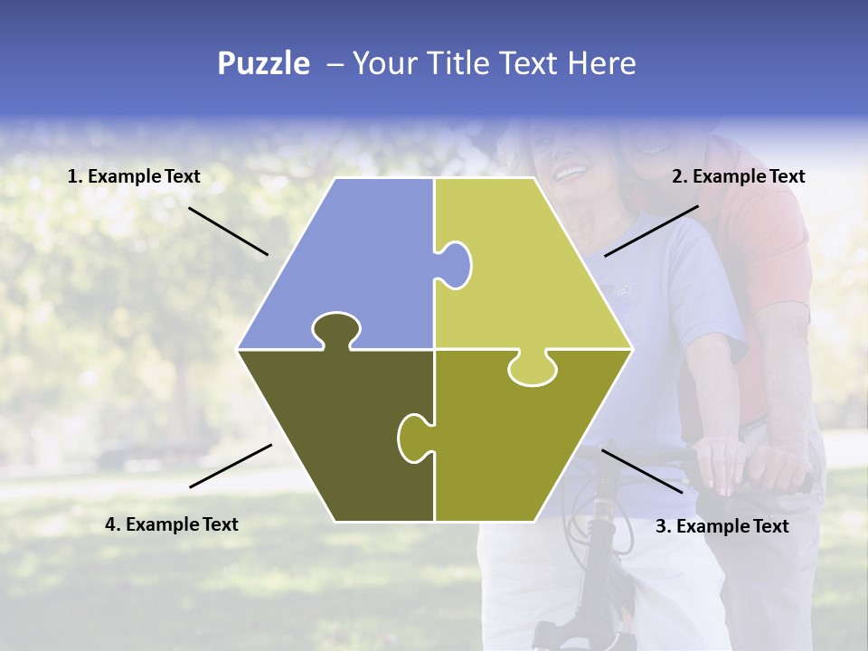 Senior Couple On Cycle Ride In Countryside PowerPoint Template
