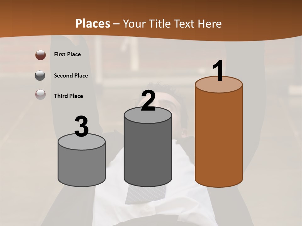 Vertically Framed Shot Of An Athletic, Young Businessman Bench Pressing Weights In A Gym PowerPoint Template