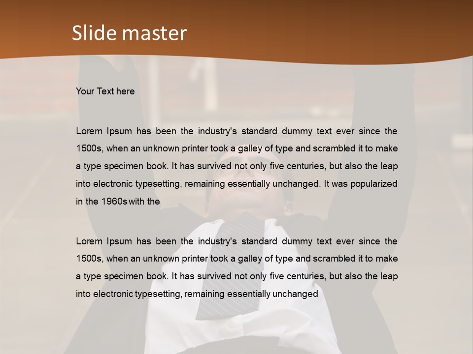 Vertically Framed Shot Of An Athletic, Young Businessman Bench Pressing Weights In A Gym PowerPoint Template