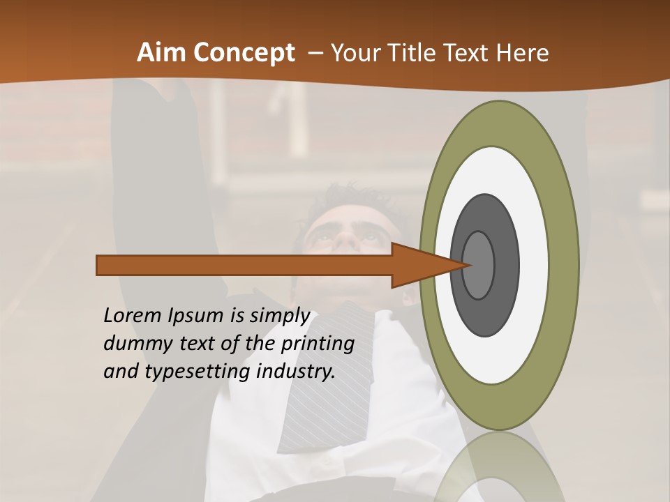 Vertically Framed Shot Of An Athletic, Young Businessman Bench Pressing Weights In A Gym PowerPoint Template