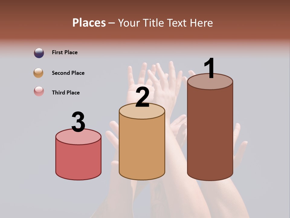 Group Of People Hands In The Air PowerPoint Template