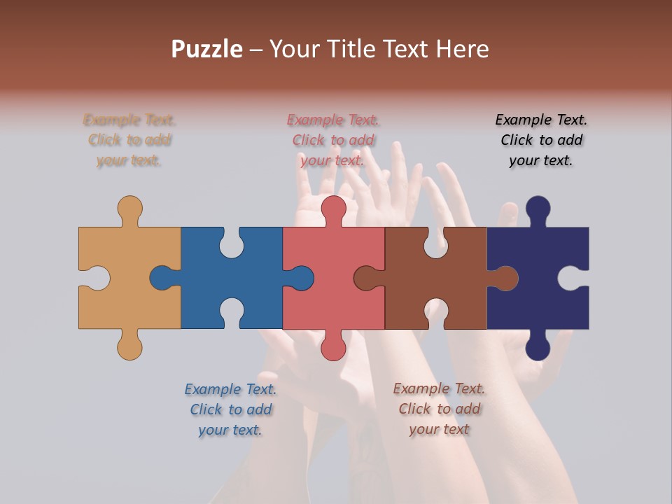 Group Of People Hands In The Air PowerPoint Template