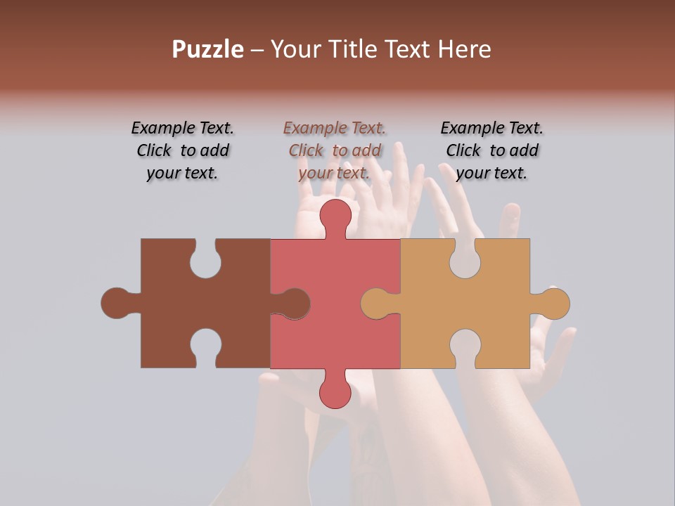 Group Of People Hands In The Air PowerPoint Template