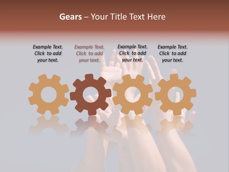 Group Of People Hands In The Air PowerPoint Template