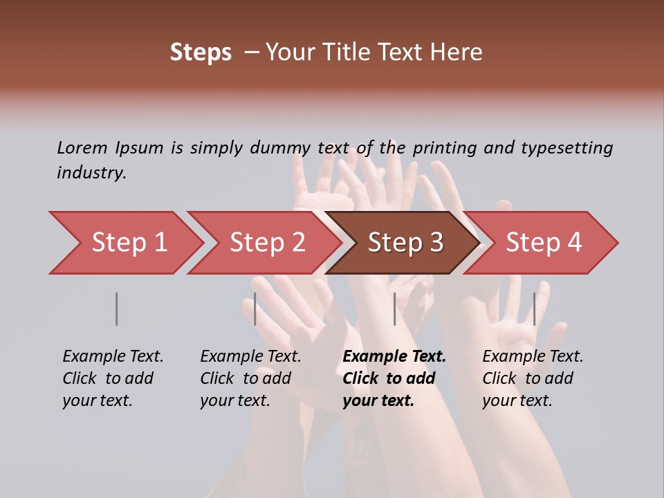 Group Of People Hands In The Air PowerPoint Template