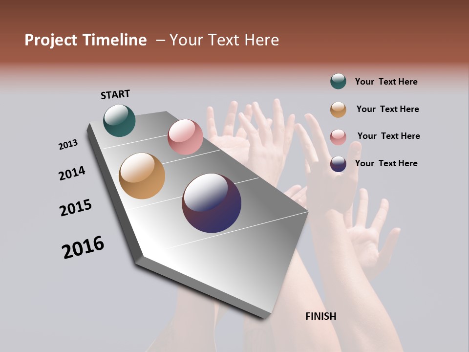 Group Of People Hands In The Air PowerPoint Template