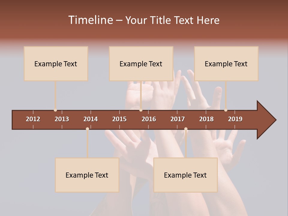 Group Of People Hands In The Air PowerPoint Template