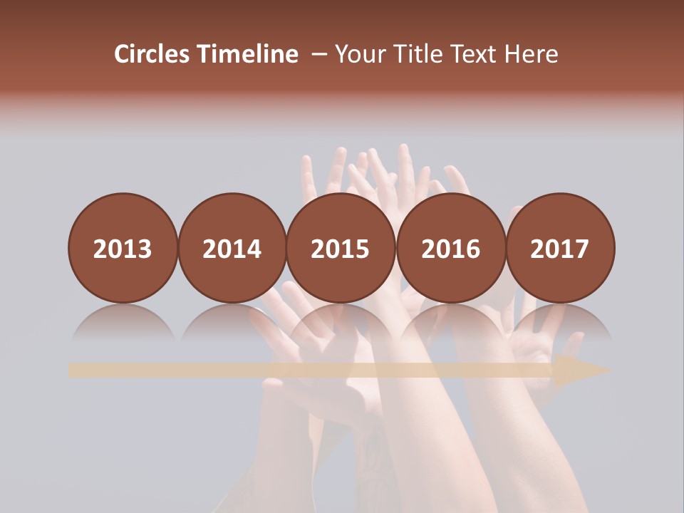 Group Of People Hands In The Air PowerPoint Template