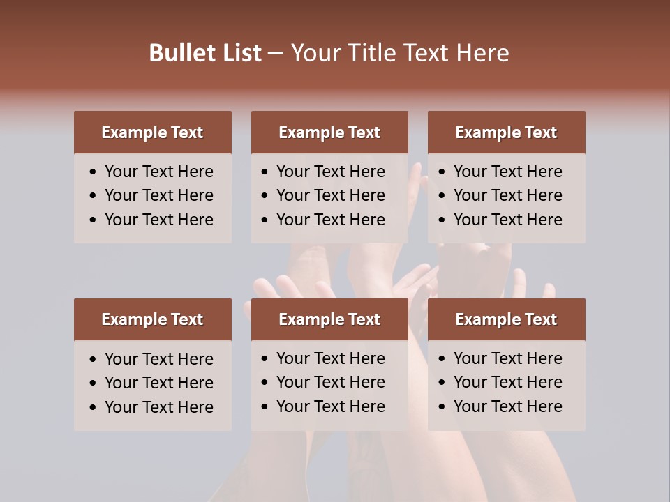 Group Of People Hands In The Air PowerPoint Template