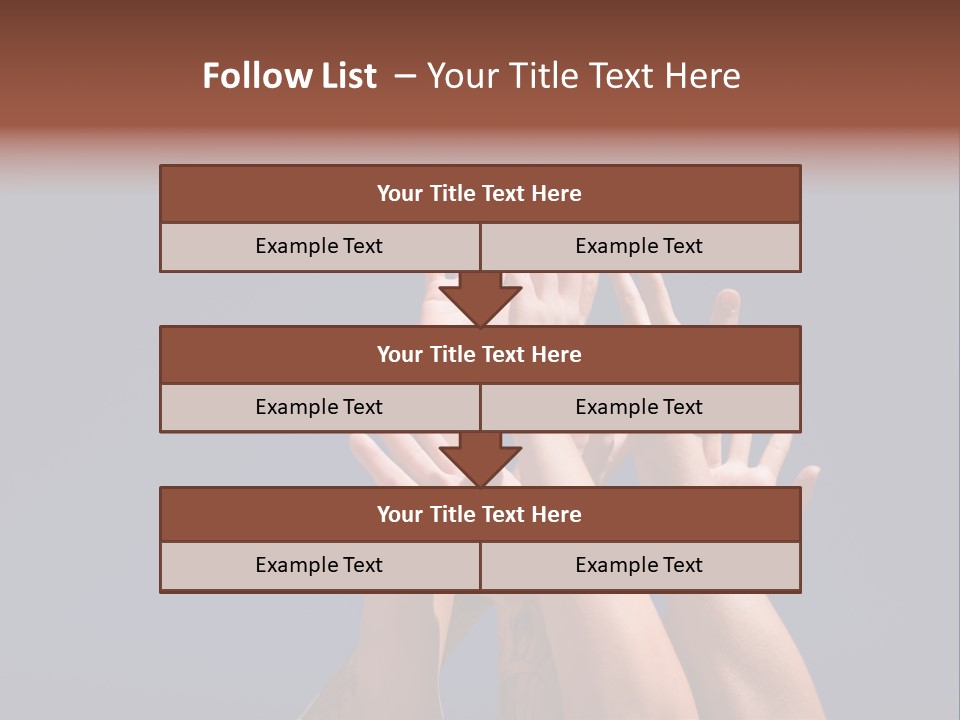Group Of People Hands In The Air PowerPoint Template