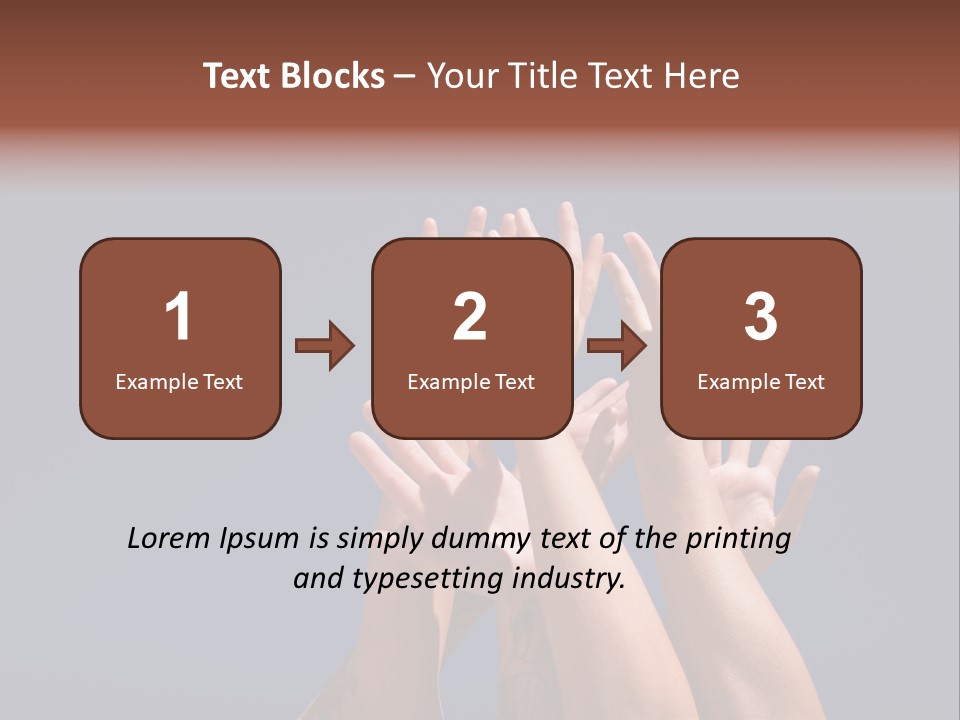 Group Of People Hands In The Air PowerPoint Template