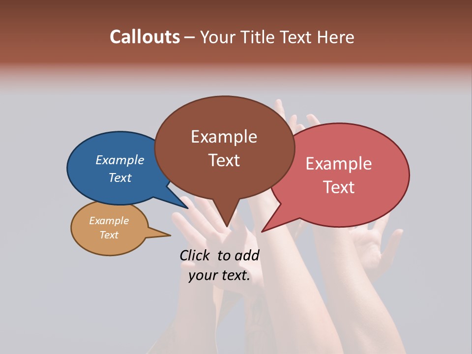 Group Of People Hands In The Air PowerPoint Template