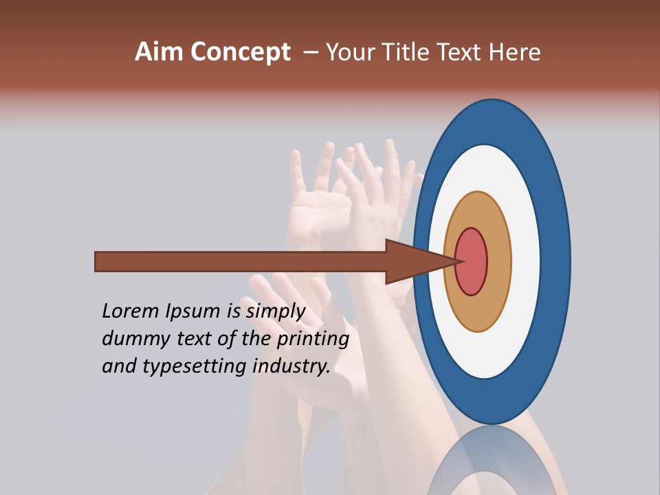 Group Of People Hands In The Air PowerPoint Template