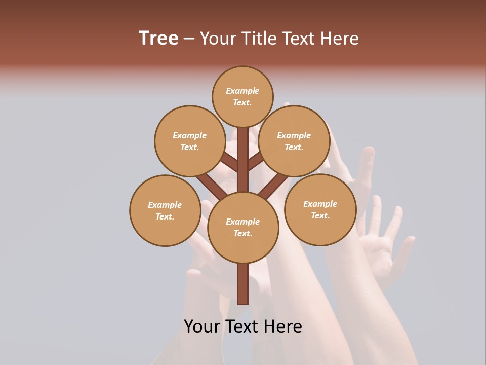 Group Of People Hands In The Air PowerPoint Template