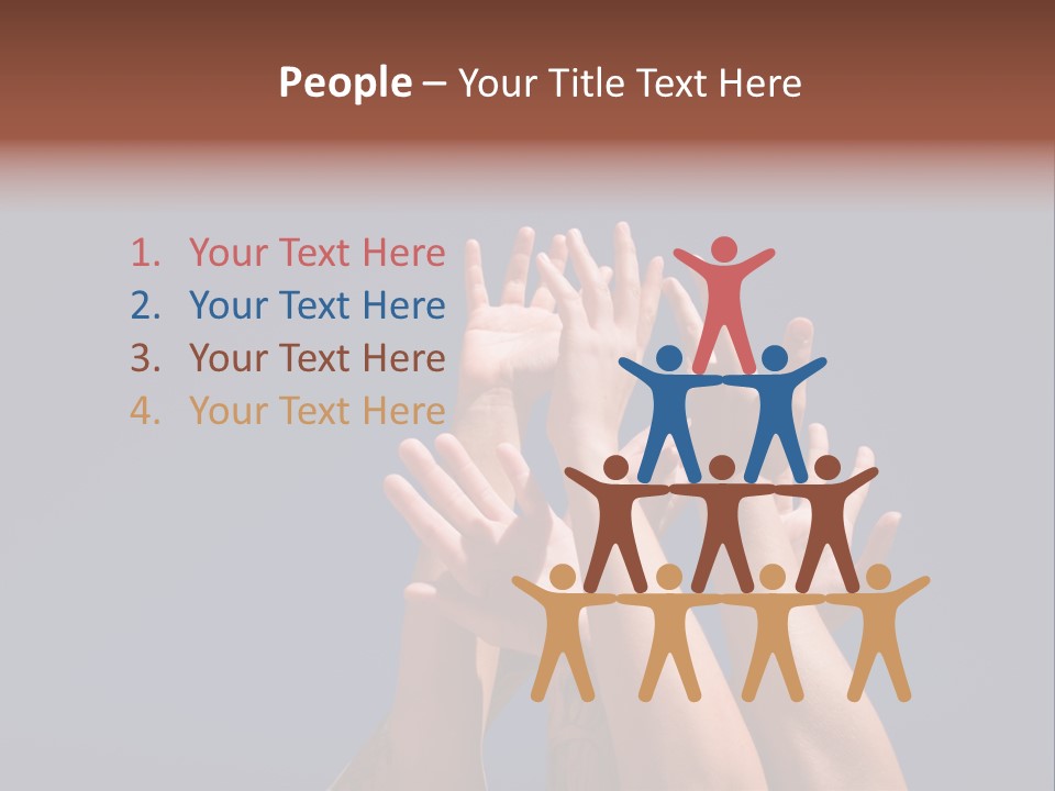 Group Of People Hands In The Air PowerPoint Template