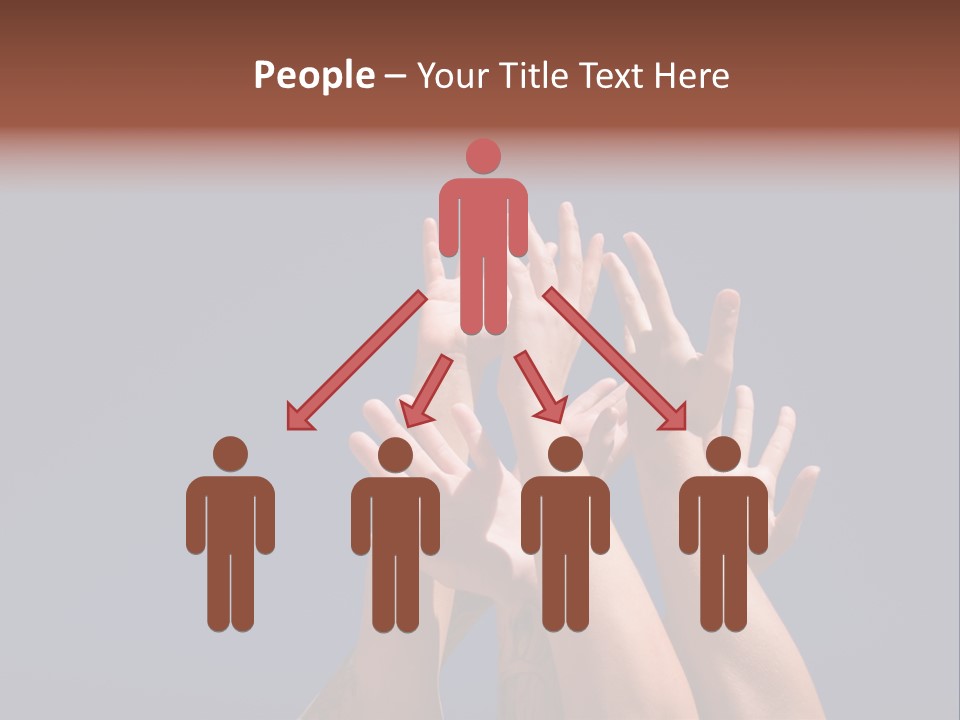 Group Of People Hands In The Air PowerPoint Template