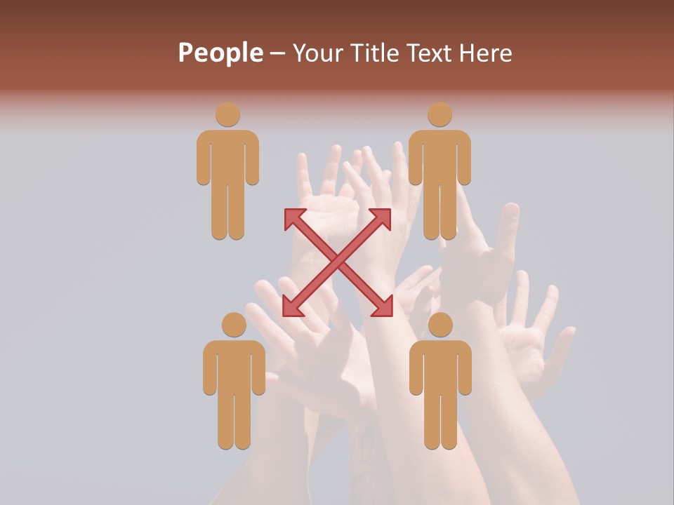 Group Of People Hands In The Air PowerPoint Template