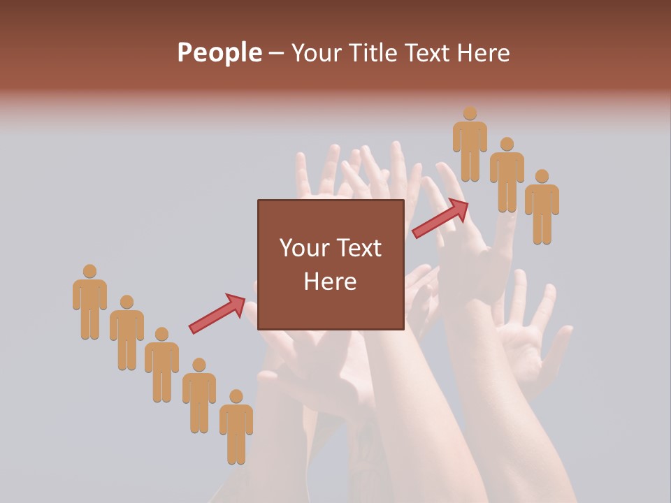 Group Of People Hands In The Air PowerPoint Template