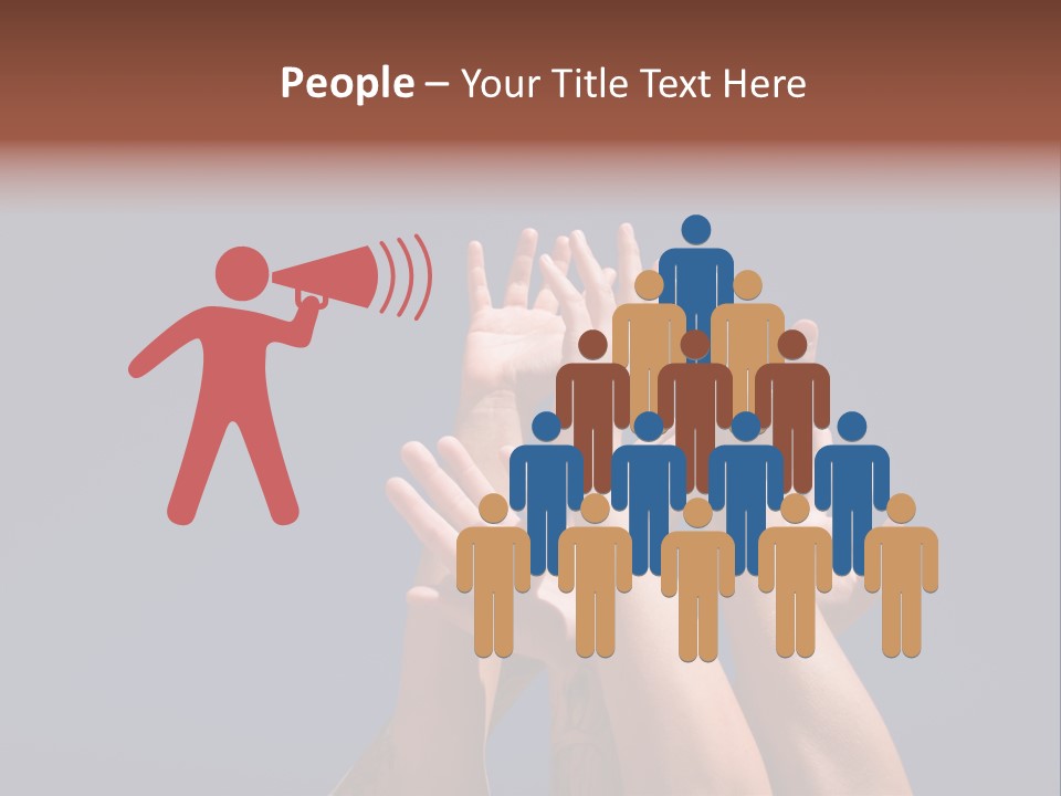 Group Of People Hands In The Air PowerPoint Template