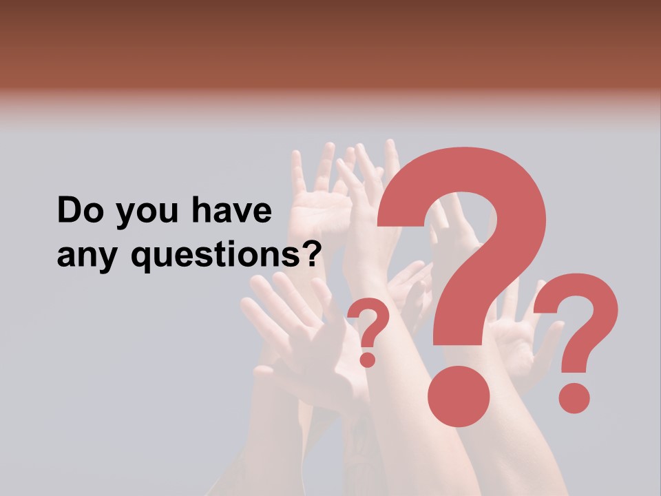 Group Of People Hands In The Air PowerPoint Template