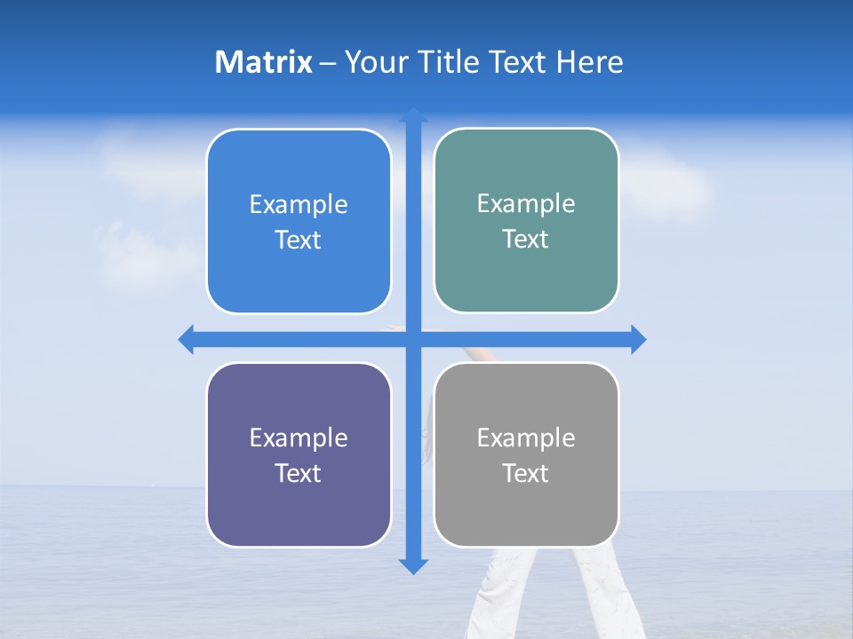 Young Beautiful Woman Doing Fitness Exercises In The Sea PowerPoint Template