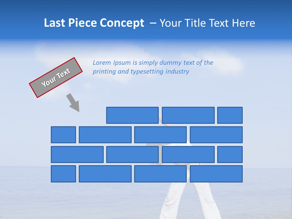 Young Beautiful Woman Doing Fitness Exercises In The Sea PowerPoint Template