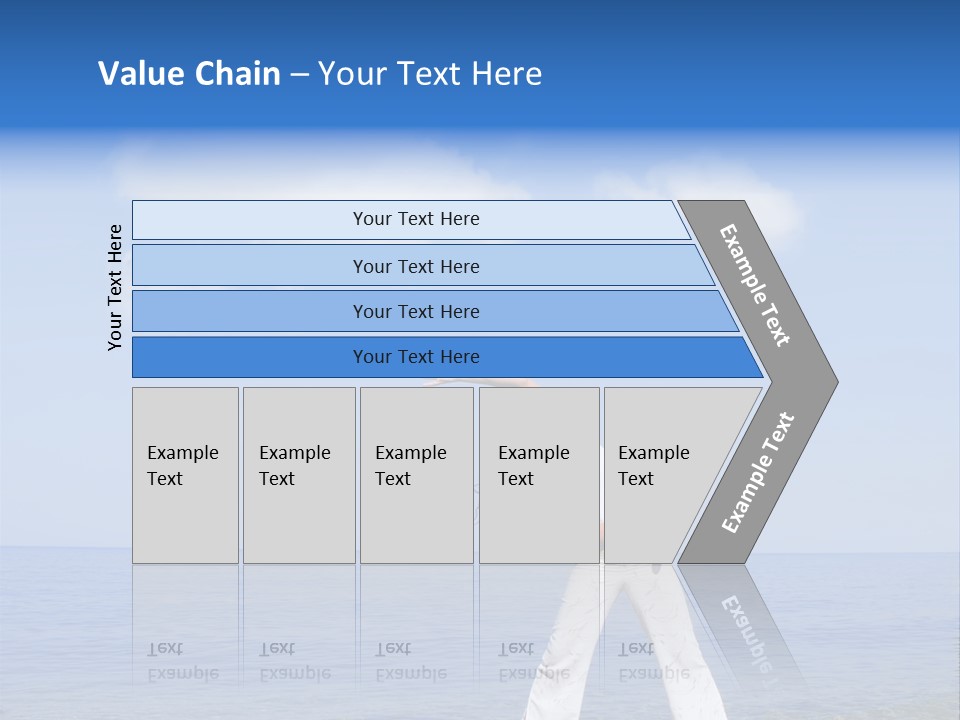 Young Beautiful Woman Doing Fitness Exercises In The Sea PowerPoint Template