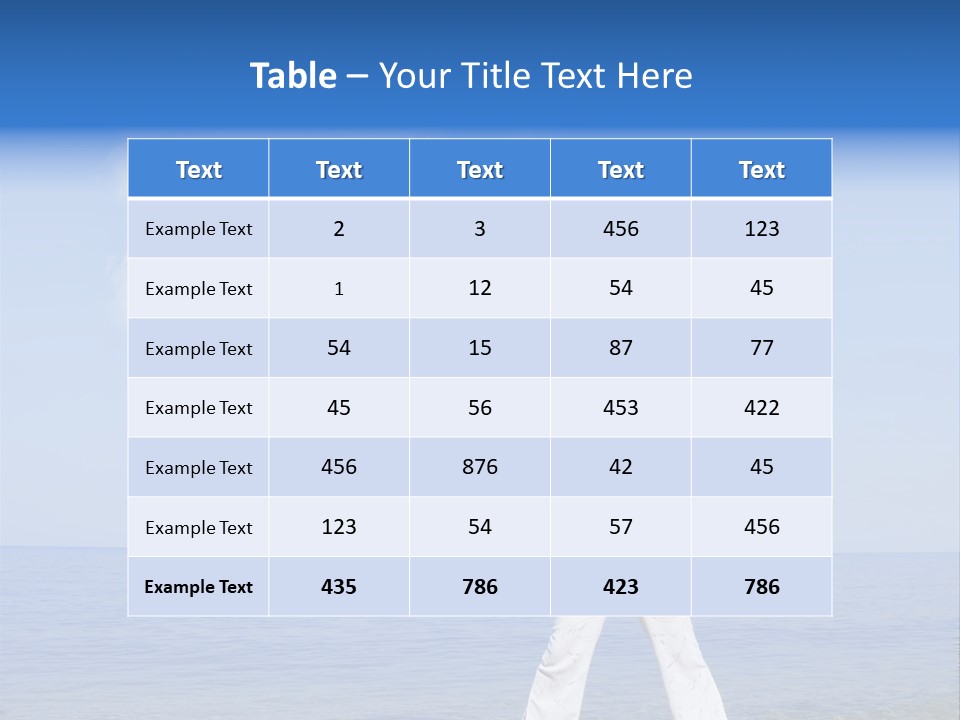 Young Beautiful Woman Doing Fitness Exercises In The Sea PowerPoint Template