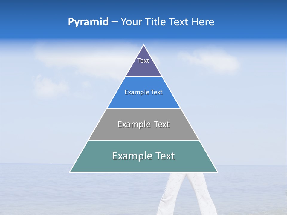 Young Beautiful Woman Doing Fitness Exercises In The Sea PowerPoint Template