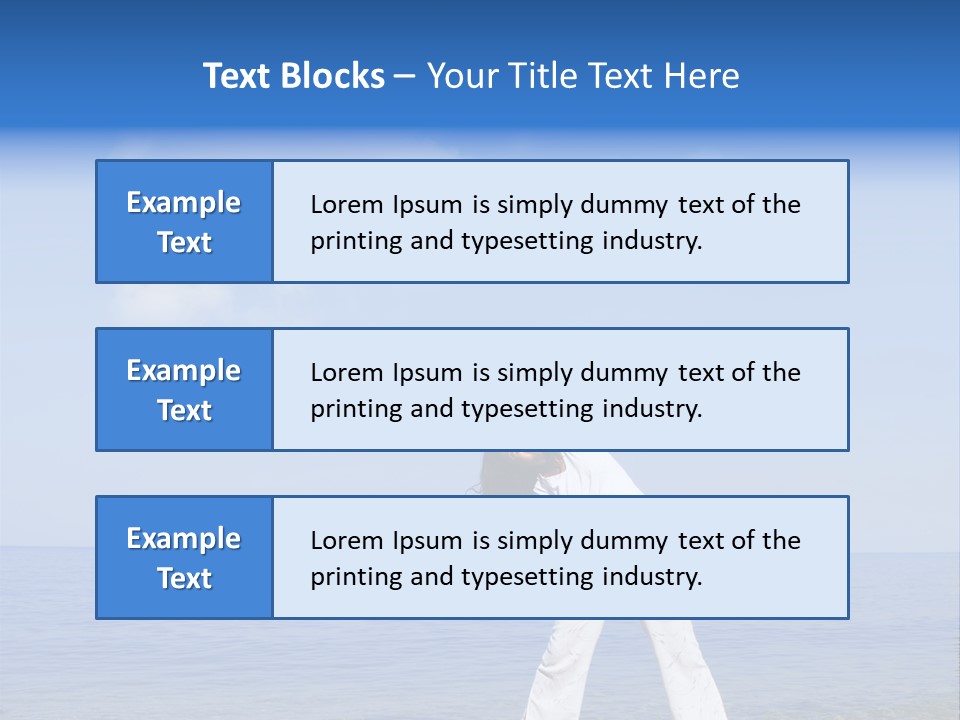 Young Beautiful Woman Doing Fitness Exercises In The Sea PowerPoint Template