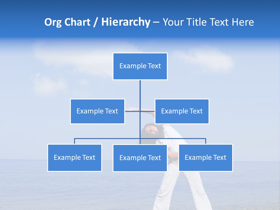 Young Beautiful Woman Doing Fitness Exercises In The Sea PowerPoint Template