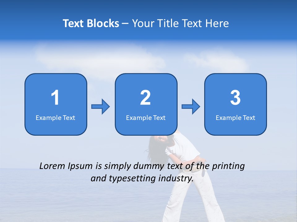 Young Beautiful Woman Doing Fitness Exercises In The Sea PowerPoint Template