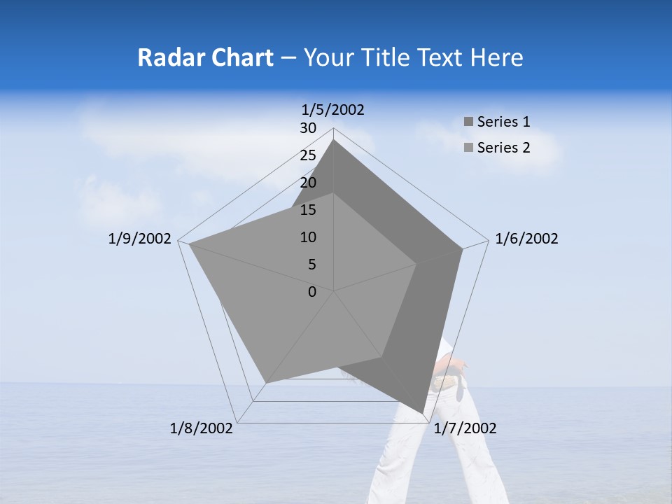 Young Beautiful Woman Doing Fitness Exercises In The Sea PowerPoint Template