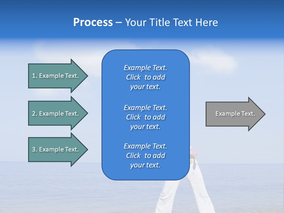 Young Beautiful Woman Doing Fitness Exercises In The Sea PowerPoint Template