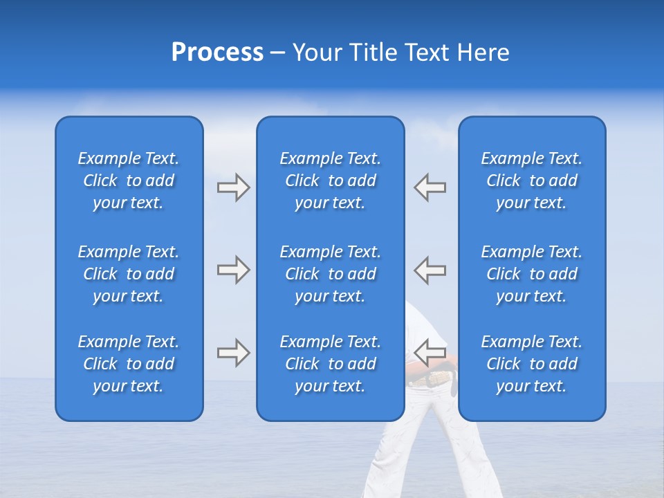 Young Beautiful Woman Doing Fitness Exercises In The Sea PowerPoint Template