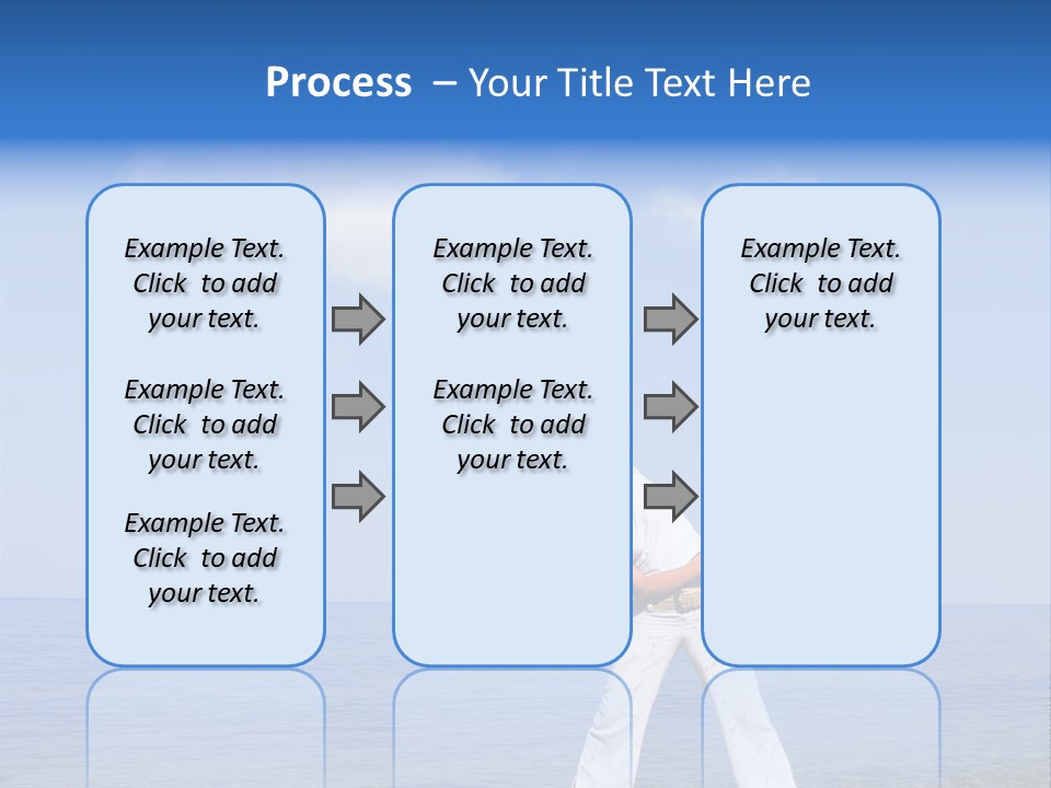 Young Beautiful Woman Doing Fitness Exercises In The Sea PowerPoint Template