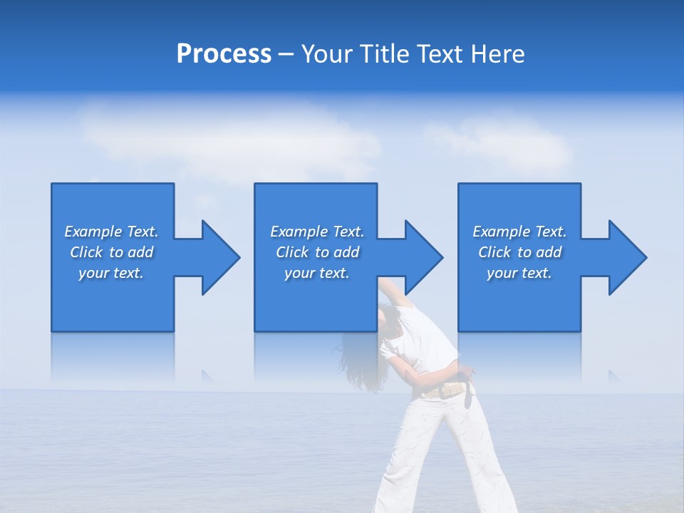 Young Beautiful Woman Doing Fitness Exercises In The Sea PowerPoint Template